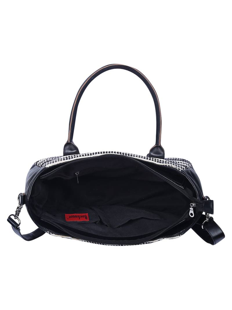 Monochrome Jacquard Black and White Handbag