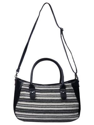 Monochrome Jacquard Black and White Handbag 6
