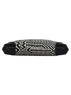 Topical cotton Jacquard Black and White Tote Bag 4