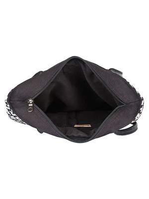 Topical cotton Jacquard Black and White Tote Bag 5