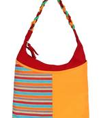 Caliber Canvas cotton Yellow and red Shoulder Bag