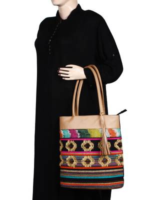 Woolly Multicoloured Jacquard Tote Bag 6