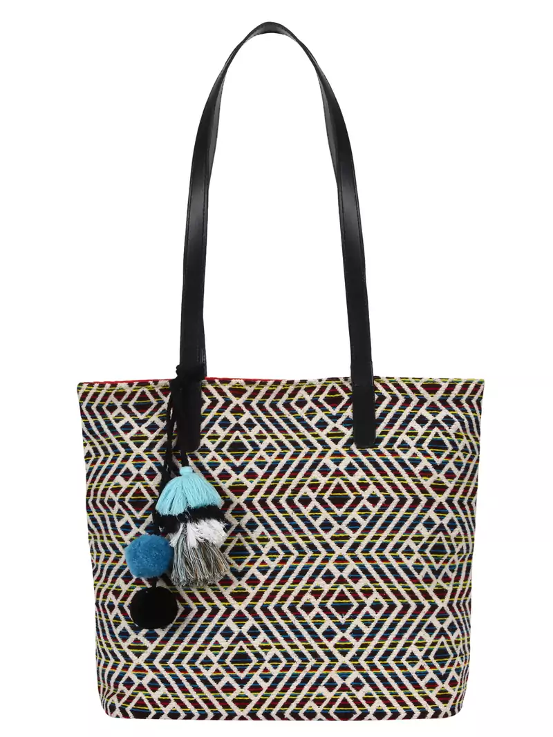 Nava Multicoloured Jacquard Tote Bag