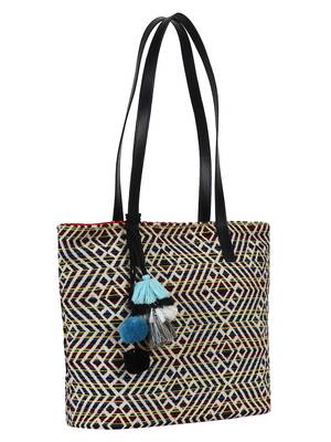 Nava Multicoloured Jacquard Tote Bag 2