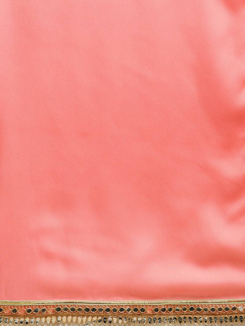 Inddus Pink Silk Blend Lace Bordered Saree With Embroidered Blouse