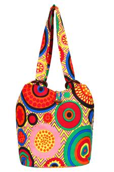 Orb Pink and multicoloured Canvas Shoulder bag