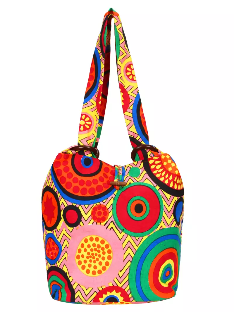 Orb Pink and multicoloured Canvas Shoulder bag