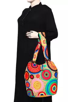 Orb Pink and multicoloured Canvas Shoulder bag