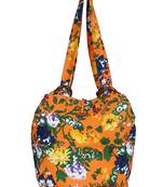 Florid Orange and multicoloured Canvas Shoulder bag