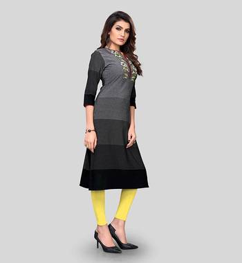 Black embroidered cotton party-wear-kurtis 3