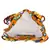 Florid Orange and multicoloured Canvas Shoulder bag