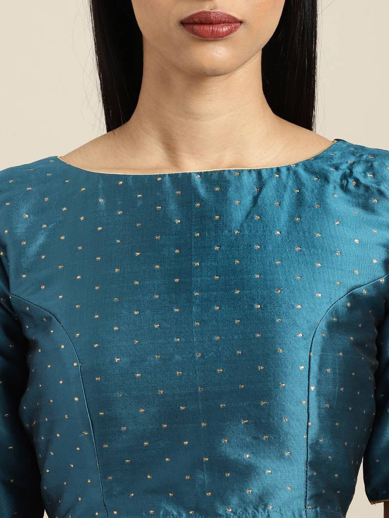 Inddus Yellow Satin Georgette Woven Lace Bordered Saree With Blouse