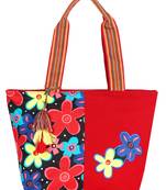 Flora Women's Canvas Red Tote bag