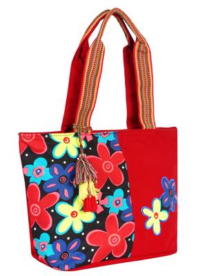 Flora Women's Canvas Red Tote bag 2