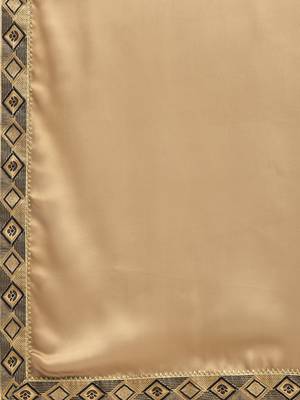 Inddus Brown Georgette Woven Lace Border Saree With Blouse 6