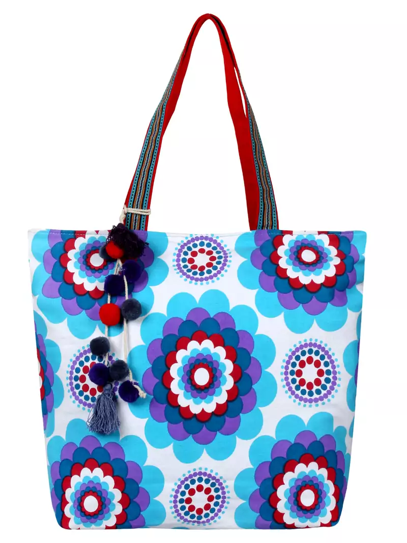 Florid Women's Canvas Blue Tote bag
