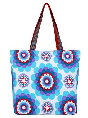 Florid Women's Canvas Blue Tote bag 3