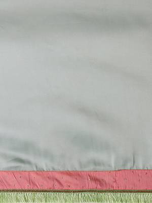 Inddus Blue Satin Georgette Lace Bordered Saree With Blouse 6