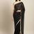 Inddus Black Georgette Foil Print Saree With Embroidered Blouse