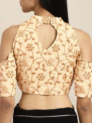 Inddus Black Georgette Foil Print Saree With Embroidered Blouse 4