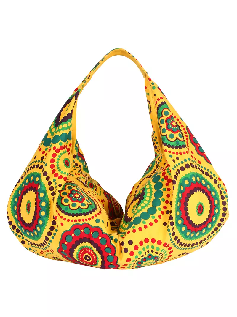 Orb Yellow Canvas Hobo Bag