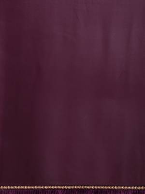 Inddus Purple Georgette Foil Print Saree With Solid Blouse 5
