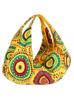 Orb Yellow Canvas Hobo Bag 2