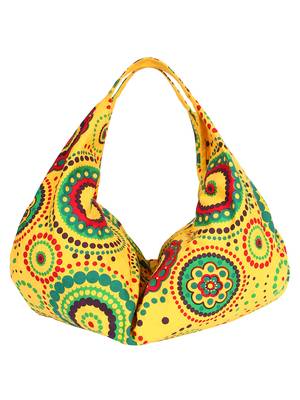 Orb Yellow Canvas Hobo Bag 3
