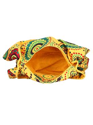 Orb Yellow Canvas Hobo Bag 5