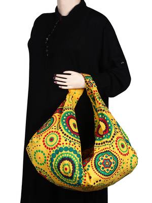 Orb Yellow Canvas Hobo Bag 6