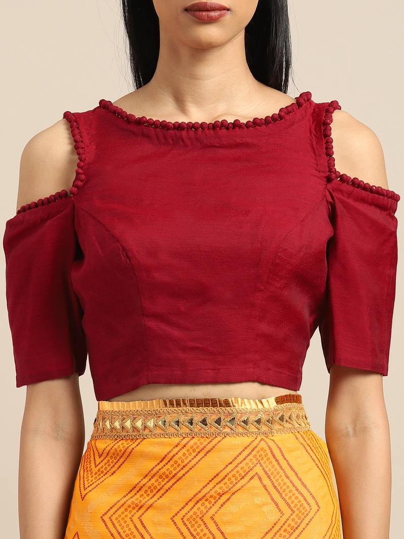 Inddus Yellow Chiffon Lace Bordered Bandhani Saree With Blouse