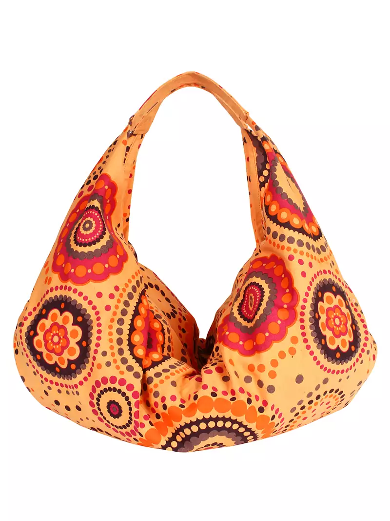 Orb Orange Canvas Hobo Bag