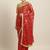 Inddus Red Chiffon Lace Bordered Bandhani Saree With Blouse