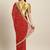 Inddus Red Chiffon Lace Bordered Bandhani Saree With Blouse
