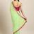 Inddus Green Georgette Woven Lace Bordered Saree With Blouse