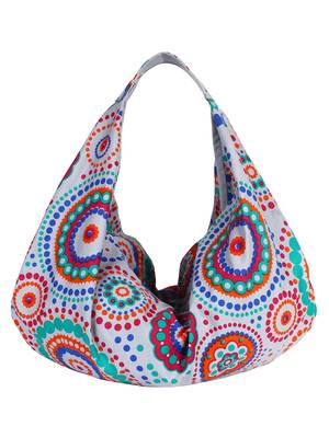 Orb Grey Canvas Hobo Bag 1