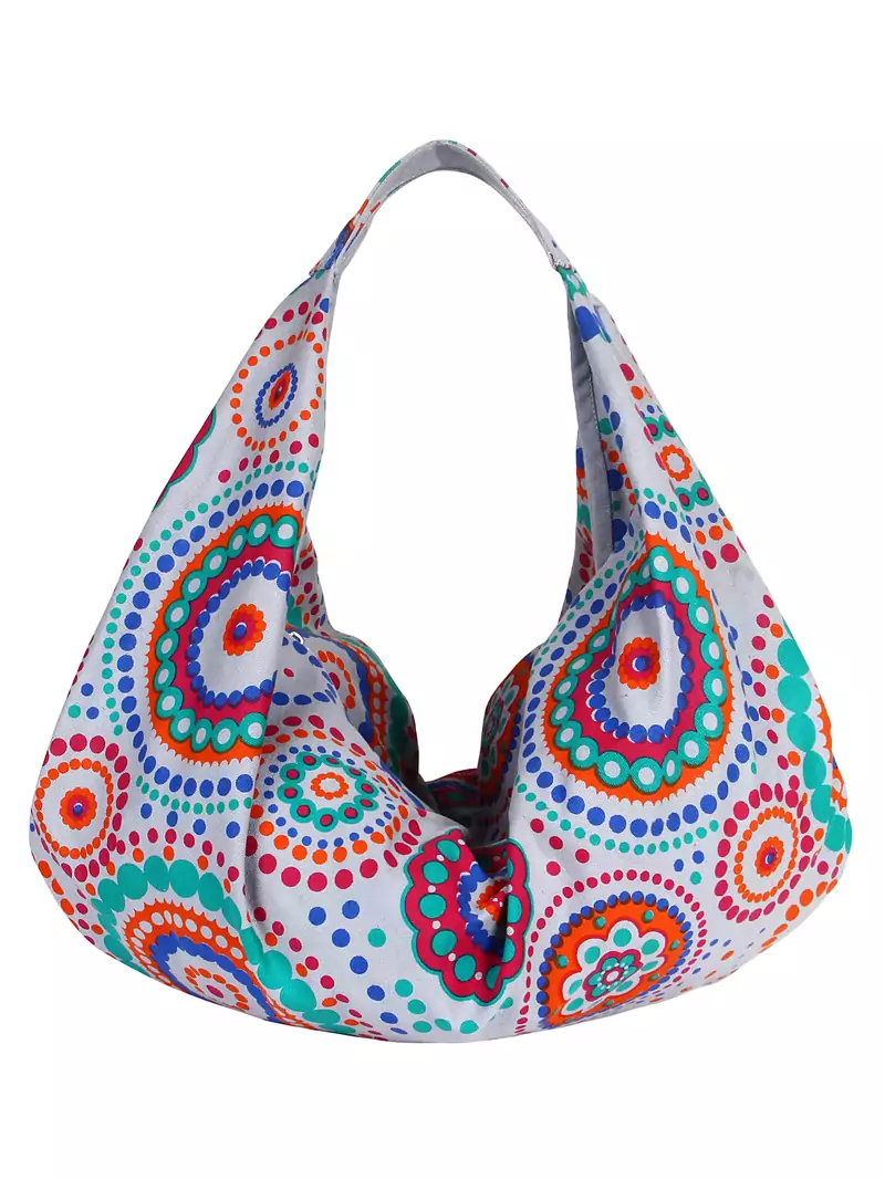 Orb Grey Canvas Hobo Bag