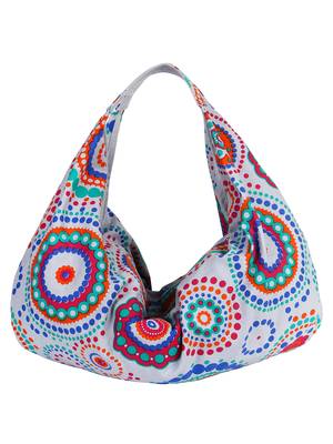 Orb Grey Canvas Hobo Bag 3