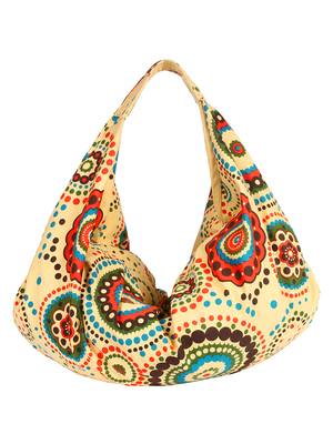 Orb Yellow Canvas Hobo Bag 1