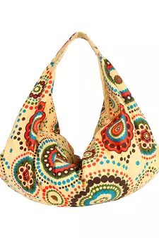 Orb Yellow Canvas Hobo Bag