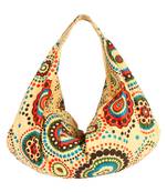 Orb Yellow Canvas Hobo Bag