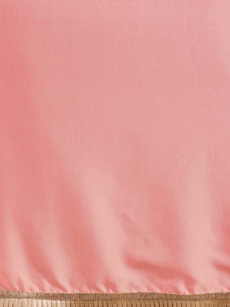 Inddus Pink Satin Georgette Lace Bordered Saree With Blouse