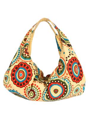 Orb Yellow Canvas Hobo Bag 3