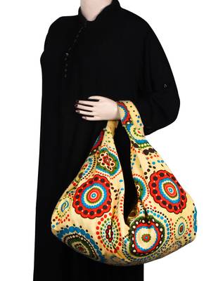 Orb Yellow Canvas Hobo Bag 6
