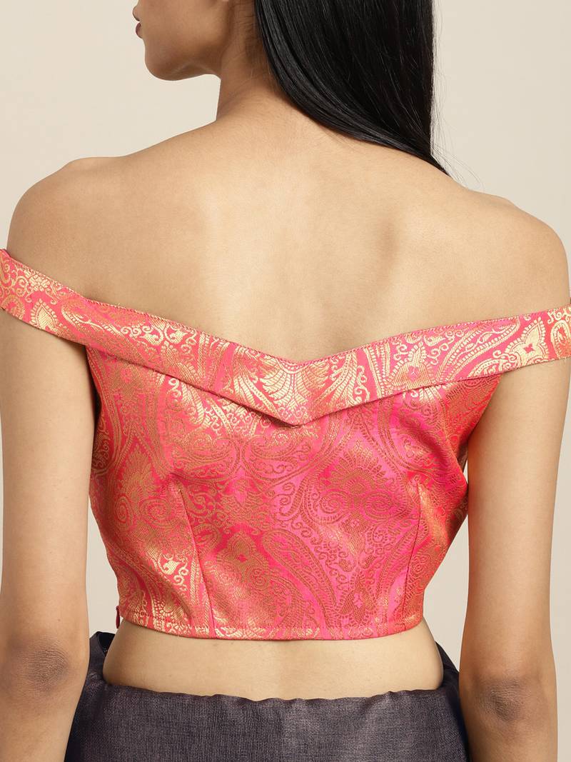 Inddus Grey Jute Cotton Solid Lace Bordered Saree With Woven Blouse