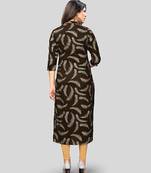 Brown printed rayon party-wear-kurtis