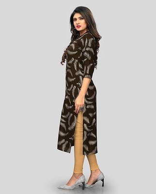 Brown printed rayon party-wear-kurtis 2