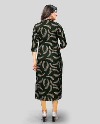 Green printed rayon party-wear-kurtis 2