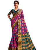 Multicolor Embroidered Art Silk Saree With Blouse