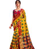 Multicolor Embroidered Art Silk Saree With Blouse